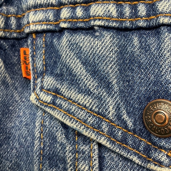 Vintage Levi’s 90s  orange tab Sherpa lined denim jacket USA men’s large - Picture 4 of 6